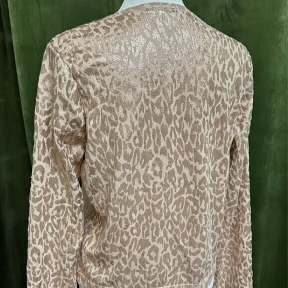 Jennifer Lopez Women Sweater Size L, Beige/Gold /Metallic/Cotton - Picture 4 of 6